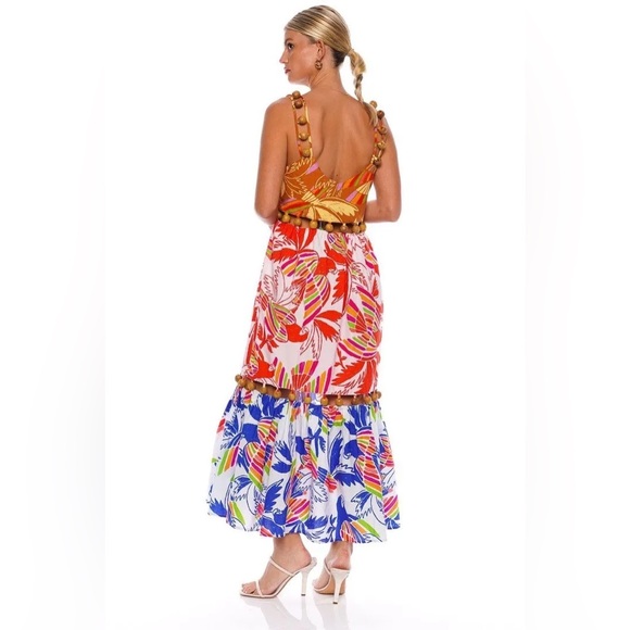 Farm Rio NWT Birds & Beads Maxi Dress - Picture 6 of 14